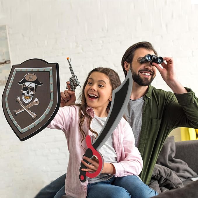 RICHNESS Kids Toy Swords and Shields Foam Play Sword and Shield for Kids Dress Up and Costumes Pack of 2 Players
