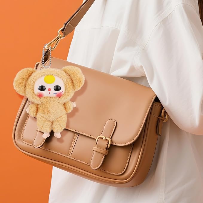 Vinyl Figures, Plush Toys with Cute Expression Rotatable Eyes for Girls Boys, Macaron Orange Bunny Vinyl Plush Doll Kawaii Stuffed Animals Gifts for Keychains Car Home Décor Birthday Collectibles Toys
