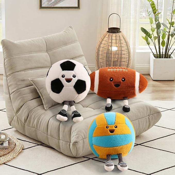 Funny Volleyball Pillow with Legs – Cute Stuffed Animal Toy for Boys Girls, Volleyball Throw Pillow Gift for Room Decor, Couch or Bed (Volleyball 11 Inch)
