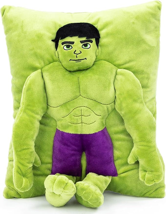 Jay Franco Marvel Spidey & His Amazing Friends Hulk 3D Snuggle Plush Pillow - Super Soft Green Avengers Pillow - Measures 15 Inches
