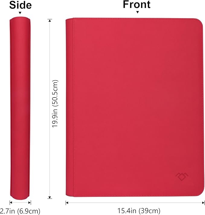 GrinOwl 16 Pocket Top loader Binder, Holds 640 Top Loaders, Large Top loader Card Binder with Sleeves for Cards in 3" x 4" Top loaders (Red)