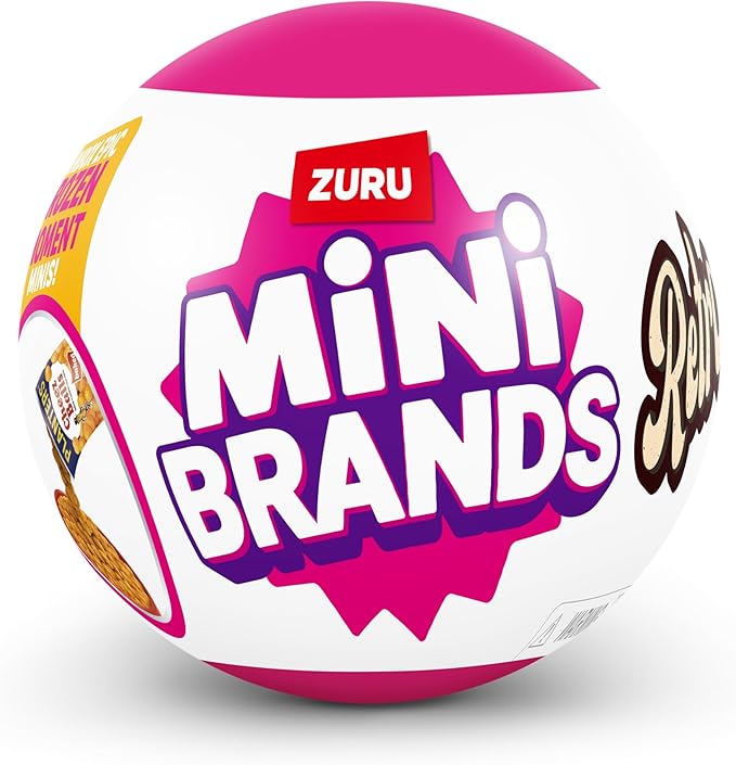 Mini Brands Retro Single Capsule with 60+ Mystery Mini's to Collect, Real Licenses, Rare Collectibles, Blind Pack, Ages 3+