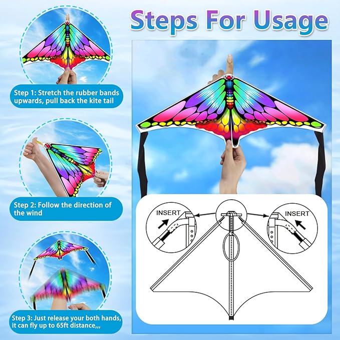 YongnKids 6 Pack/ 20 Pack Mini Kite for Boys Girls Age 3-5 4-8, Finger Launcher Kites Easy to Fly Ejection Flying Toys Kite for Kids Teens Ages Beach Park Backyard Outdoor Sports