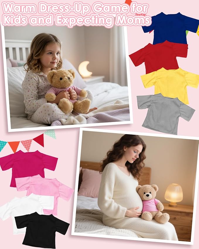8 Pcs Colorful Bear Clothes Cute Bear Accessory Bag, Fits 14-18 Inch Bears, DIY Toy - Design Your Own Teddy Bear, Build a Bear Clothes