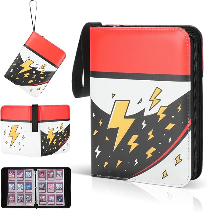 Trading Card Binder, 9-Pocket, Holds 1080 Cards, 120 Pages Side-Loading Card Album, PU Leather, Acid-Free Archival Sleeves, Durable Organizer for MTG, TCG & Sports Cards, Gift for Kids, Boys and Girls