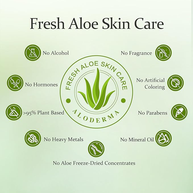 Aloderma Brightening Facial Cream - Made with 69% Organic Aloe Vera - Natural Skin Brightening Squalane & Niacinamide for Flawless Complexion, 1.7oz