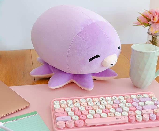 MochiOshis 12-Inch Character Plush Toy Ibuki Inkyoshi Purple Octopus | Cute Plushies and Soft Stuffed Animals, Room Decor Essentials | Perfect Present for Babies and Children | Kawaii Gifts