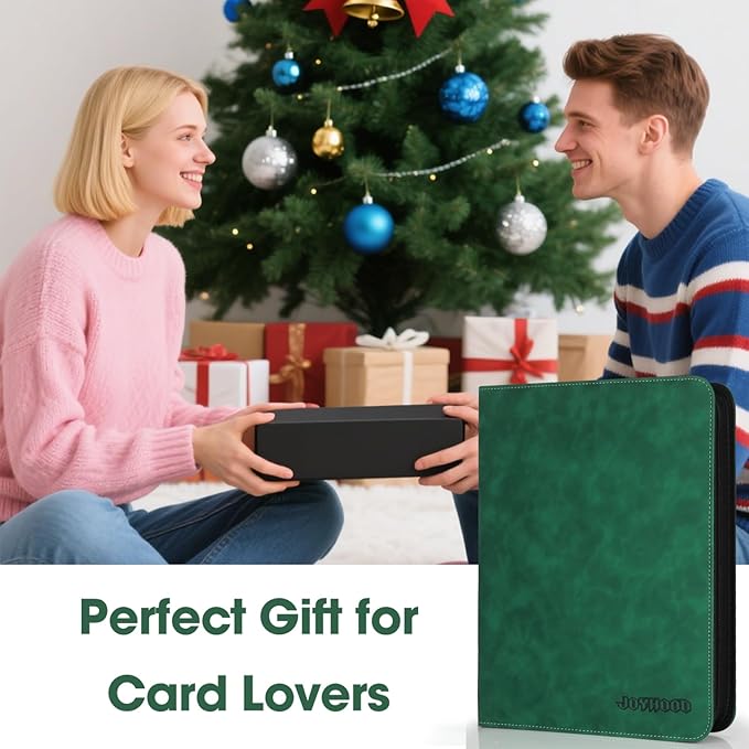 Top Loader Binder, 4 Pockets Card Binder Holds 112 Top Loaders, Premium Trading Card Collection Holder, Top Loader Storage Album for TCG, Sports Cards, Dark Green (FOR TOP LOADERS ONLY)