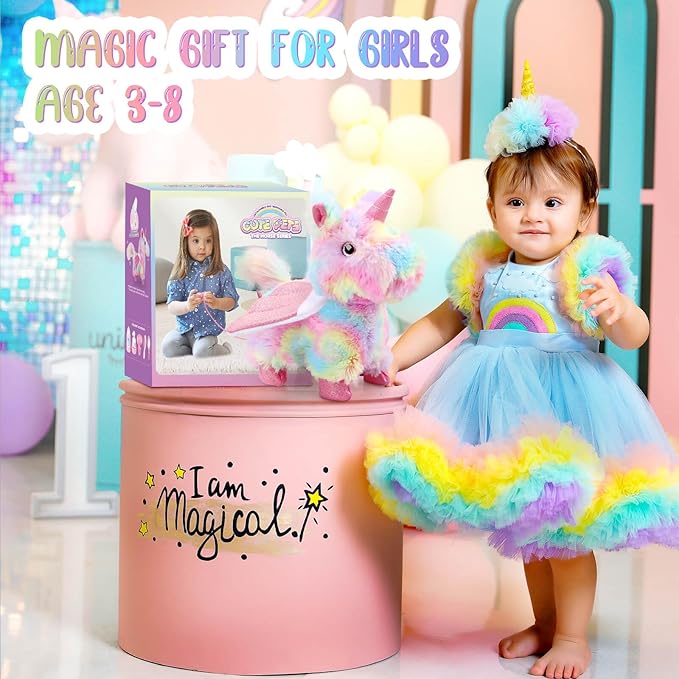 Unicorn Plush Interactive Toy for Kids age 3 4 5 6 Year Old: Walking Talking Electronic Pet Toy with Remote Control Leash Touch Recognition Toddler Unicorn Care Set Birthday Gifts for Girl 6-12