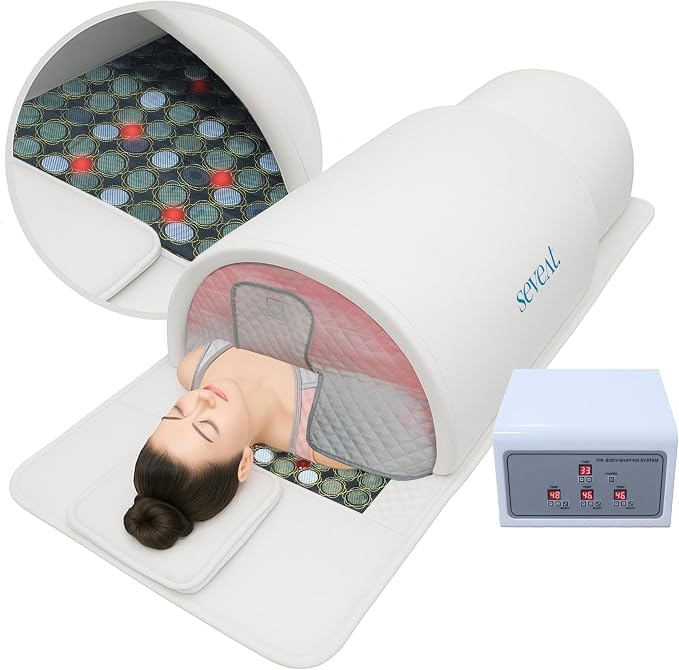 Portable Infrared Sauna Dome | 1300W Power | Near-Zero EMF | Full-Body Dry Sauna with Therapeutic Jade Stones | Home Wellness & Relaxation (White)