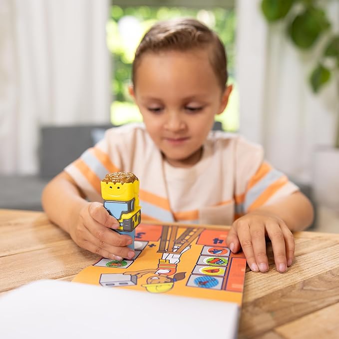 Melissa & Doug Sticker Wow!™ 24-Page Activity Pad and Sticker Stamper, 300 Stickers, Arts and Crafts Fidget Toy Collectible Character – Bulldozer - for Kids Ages 3+ - FSC Certified