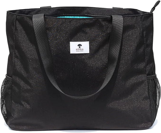 ESVAN LARGE BEACH BAG Water Resistant Lightweight 20 inch Women Oversize Tote Bag for Gym Beach Travel Pool Yoga Nurse