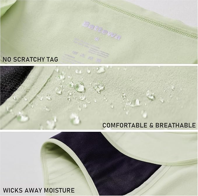 BATTEWA Incontinence Underwear for Women Washable, Leak Proof Underwear High Waist Cotton,Bladder Leakage 50ML (5White, 6X-Large, 5 Pack)