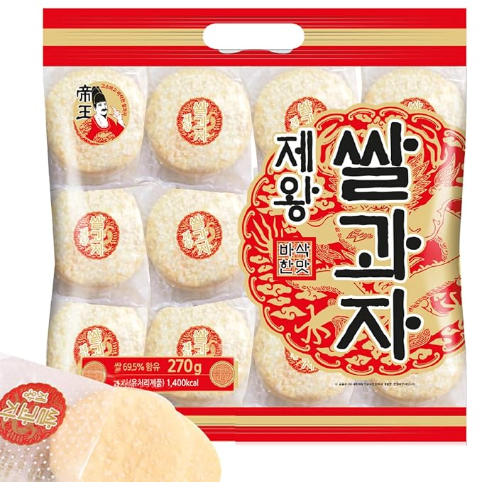 DEAD SKIN Korean Rice Cracker Sweet Flavor Rice Snack Korean Rice Crispy Chips Individually Packaged/Total 270g