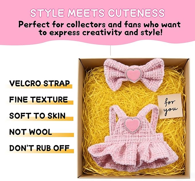 17 cm Doll Clothes - 6.7 Inches Cute Dolls Dress -17cm/15cm Dolls Outfit Set,Fashion Accessories Outfits, Luxury Chic Doll Clothes & Style Bundle,Gifts for Lovers(Style E)