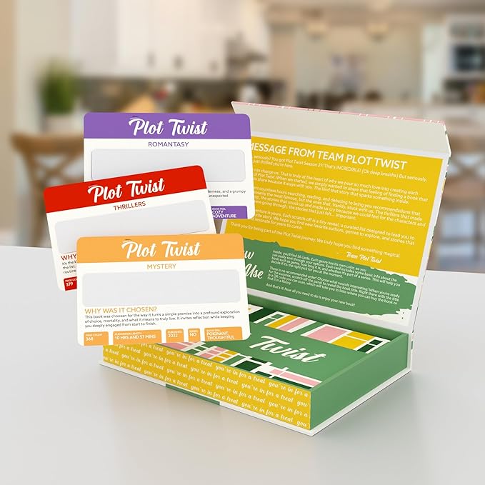 Blue Wasatch Games Plot Twist Season 2: 36 Book Recommendation Scratch Off Cards Across 8 Unique Fictional Genres. Gift for Couples, Book Clubs, Readers, Story Lovers.