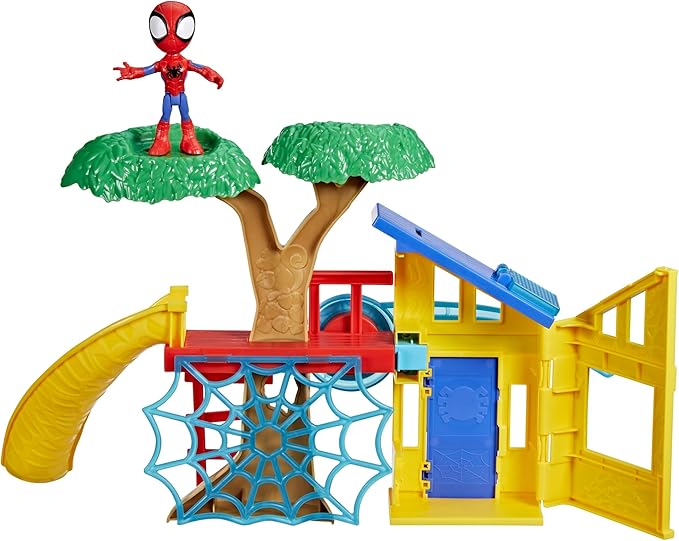 Spidey and his Amazing Friends Spidey Playground Playset, Includes 4-Inch Action Figure, Marvel Super Hero Toys for Kids 3 and Up