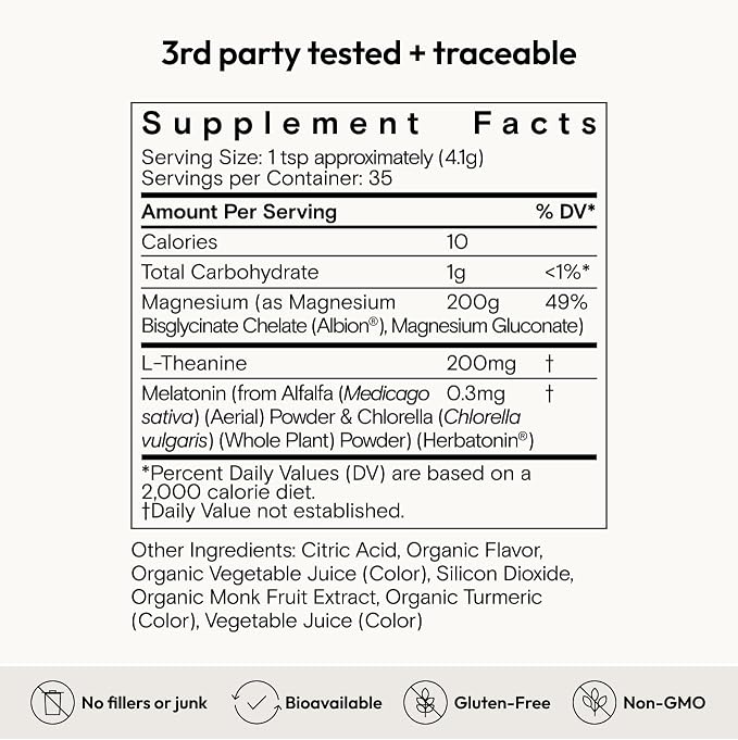 Moon Juice Sleepy Magnesi-Om - Sleep Supplement Powder with Magnesium Glycinate, L-Theanine & Plant-Based Melatonin, Sugar-Free Bedtime Drink Mix for Deep Sleep w/o Grogginess, Cherry, 35 Servings