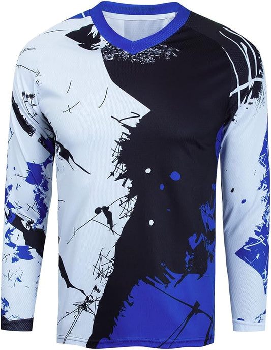 Boy Girl Cycling Jersey Kids Mountain Bike Motocross Long Sleeve Shirt Biking Tops 4-14 Years
