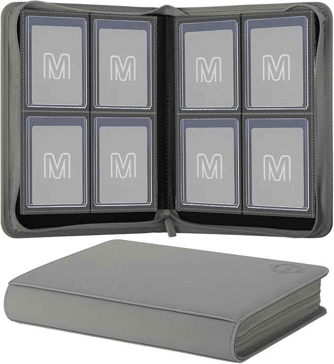 Toploader Binder,4-Pocket Side Load Trading Card Album, Holds 128 Cards with Double-Sided Pockets for MTG, Sports Cards, Top Loader Storage