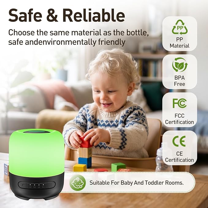 Essential Oil Diffuser, 300ml Ultrasonic Aromatherapy Oil Diffuser & Humidifier with 7 Color Night Lights, Quiet 20dB Operation for 12 Hours, for Home, Bedroom, Office (1)