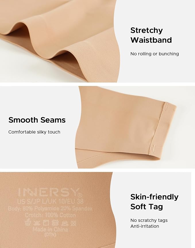 INNERSY Women's Period Thongs Seamless Underwear 3-Pack | Light Absorbency, No Show Sexy Panties, Mid Rise, Lightweight, Smooth Touch