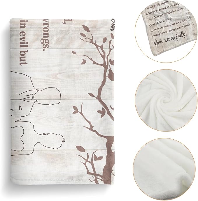 Wedding Gifts for Couples, Bridal Shower Gifts for Bride to Be Soft Blanket | Anniversary Mr and Mrs Gifts, Wedding Gifts for Newlyweds Wedding Throw Blanket 60*50 Inch (Light Khaki)
