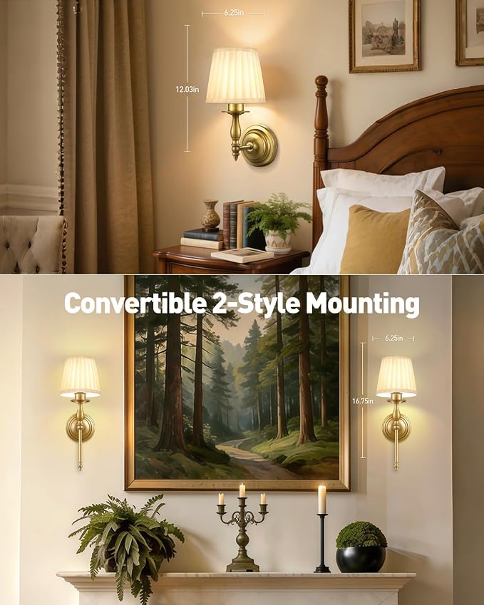 10000mAh Battery Operated Wall Sconce Set of 2,Rechargeable Wall Sconces set of Two,Vintage Gold Sconces Wall Decor,Wireless Wall Lamp,Cordless Wall Lights Living Room Bedroom (Not Peel and Stick on)