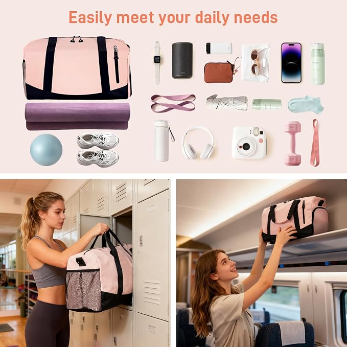 Yoga Mat Bag, Gym Workout Bag with Water Bottle Pocket, Pilates Bag for Women with Wet & Dry Pocket, Yoga Bags and Carriers Fits All Your Stuff, Yoga Tote Bag for Sports Travel Office