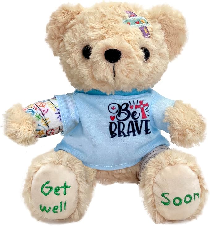Cuddly Get Well Soon Bear with Cast, Soft Broken Arm Gifts for Kids Toddlers Woman Man Friends, 8" Heartwarming Get Well Soon Stuffed Animal for boy Girl After Surgery Recovery