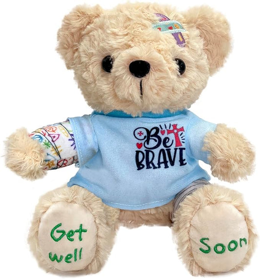 Cuddly Get Well Soon Bear with Cast, Soft Broken Arm Gifts for Kids Toddlers Woman Man Friends, 8" Heartwarming Get Well Soon Stuffed Animal for boy Girl After Surgery Recovery