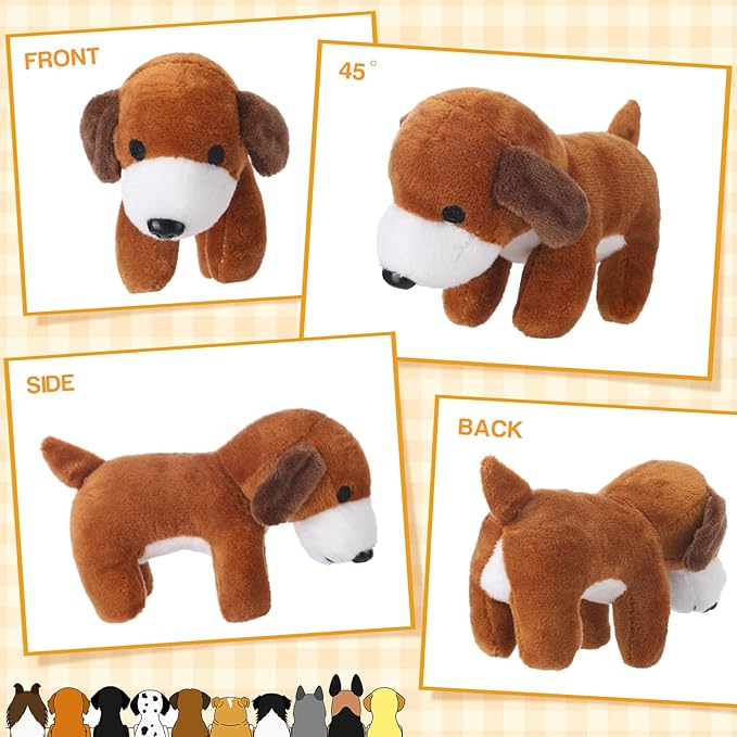 Sosation 20 Pcs Mini Stuffed Animal Dog Bulk Adopt a Puppy Favors Soft Puppy Gift Party for Kids Graduation Birthday Party Charity Donation Classroom Goodie Stuffer (Pretty Style,Multicolor)