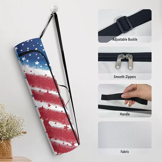 Yoga Mat Bag with Adjustable Shoulder Strap and Handle Zipper, 30in Wide x 6.3in Diameter for Yoga Mat Storage