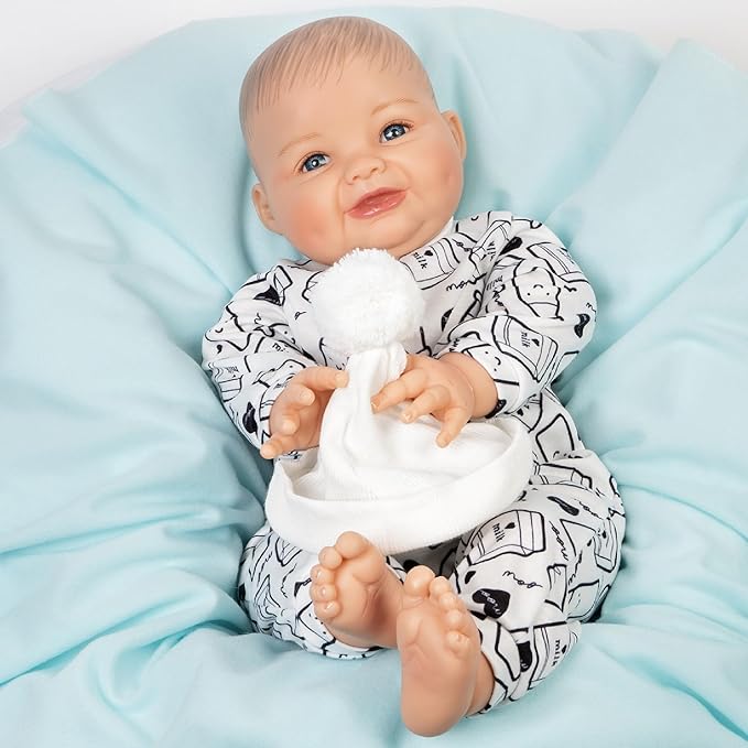 Paradise Galleries 22 Inch Realistic Reborn Baby Boy Doll with Soft Chunky Cheeks in Adorable Blue Outfit and Accessories – Big Boy