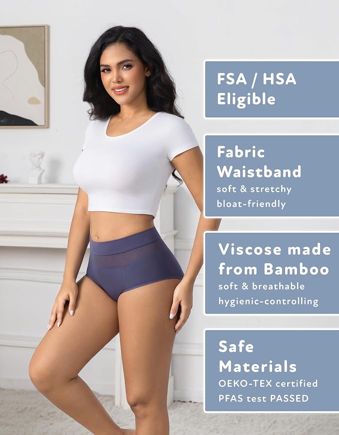 Goat Union Overnight Period Underwear for Women Heavy Flow, Leakproof Menstrual Panties Full Coverage