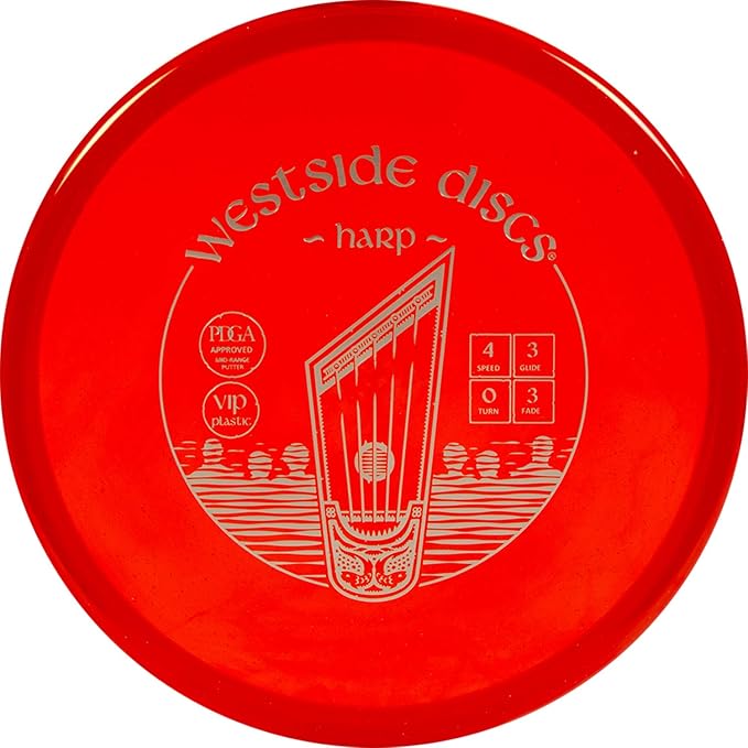Westside Discs VIP Harp Disc Golf Putter | Overstable Disc Golf Putt & Approach for Forehand & Backhand Throws | Translucent Premium Plastic | Reliable Control in Windy Conditions | 176g+
