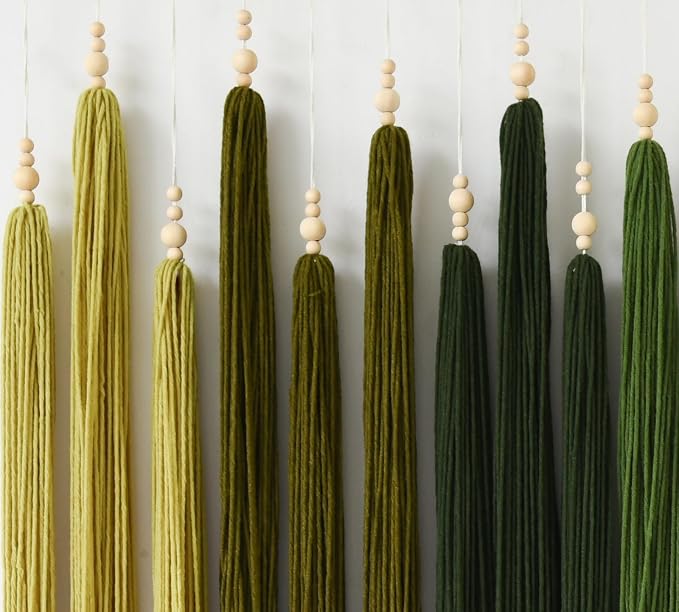 Macrame Wall Hanging Large Geometric Handmade Beaded Tassel Decor 39"W*45"L | Modern Home Decor, Entryway Wall Art, Boho Style, Living Room Accent, Bedroom Decor, Office Decoration, Handmade Craft