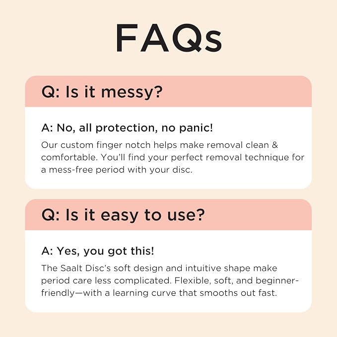 Saalt Menstrual Disc Duo – Reusable Period Disc for 12-Hour Protection – BPA & Latex Free – Easy Removal – Soft, Flexible, and Comfortable