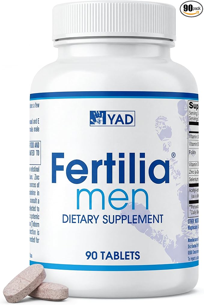 Men – Men’s Fertility Support - Pre-Conception Supplement with L-Carnitine, Zinc & Antioxidants – Non-GMO, Gluten-Free, Dairy-Free - 90 Tablets, 3 Month Supply