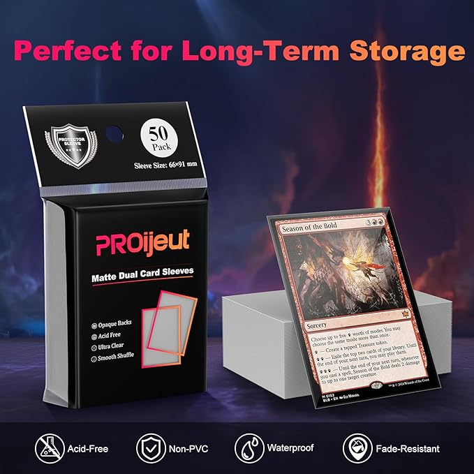 200 Pack Card Sleeves, Matte Dual Trading Card Sleeves with Opaque Back & Smooth Shuffle, Tear Resistant Card Protectors for MTG, TCG and Game Cards (Justice Silver)