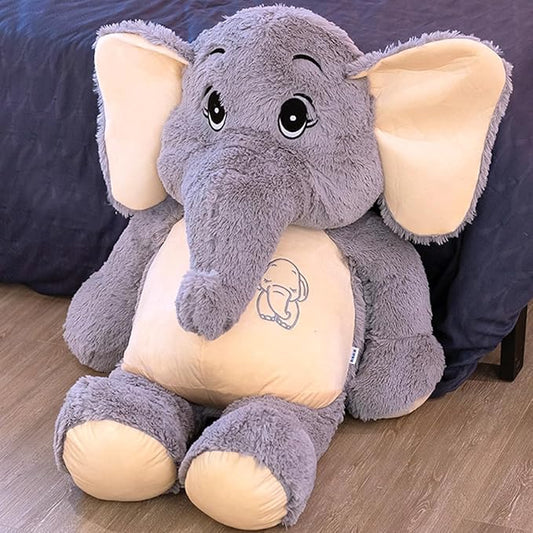 Large Soft Huggable Elephant Plush Toy, 27'' - Cute Fluffy Stuffed Elephant for Baby Girls & Boys, Gifts for Birthday, Mother's Day, Christmas