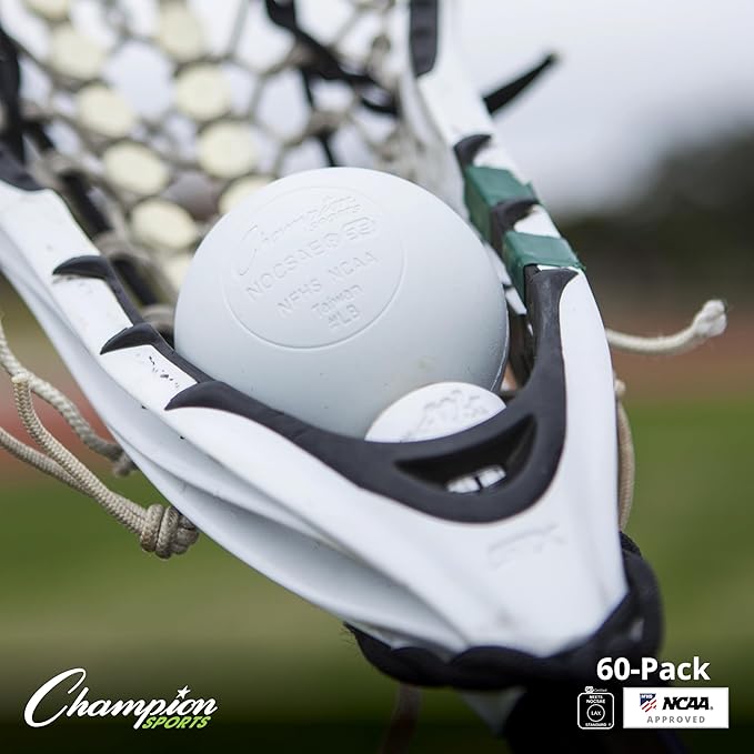 Champion Sports Lacrosse Balls – Official Size SEI Certified, Multi-Color Packs of 3, 6, or 12 for Practice & Games