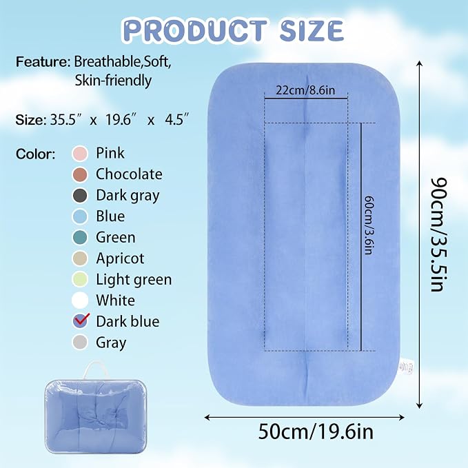 Baby Lounger for Newborn, Bionic Design Baby Lounger, Soft Organic Cotton Breathable Lounger for Infants 0-24 Months (Blue)