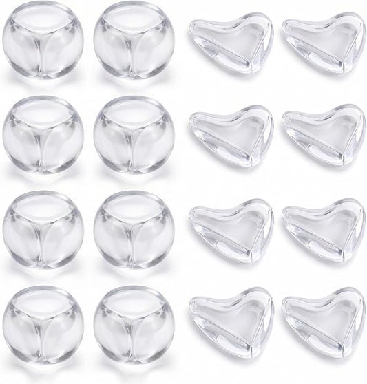 16 Pack Clear Baby Corner Protectors – Teardrop-Shaped & Spherical Furniture Edge Guards for Baby Proofing – Soft PVC Table Corner Covers for Safety on Tables, Cabinets – Childproof Bumpers for Home