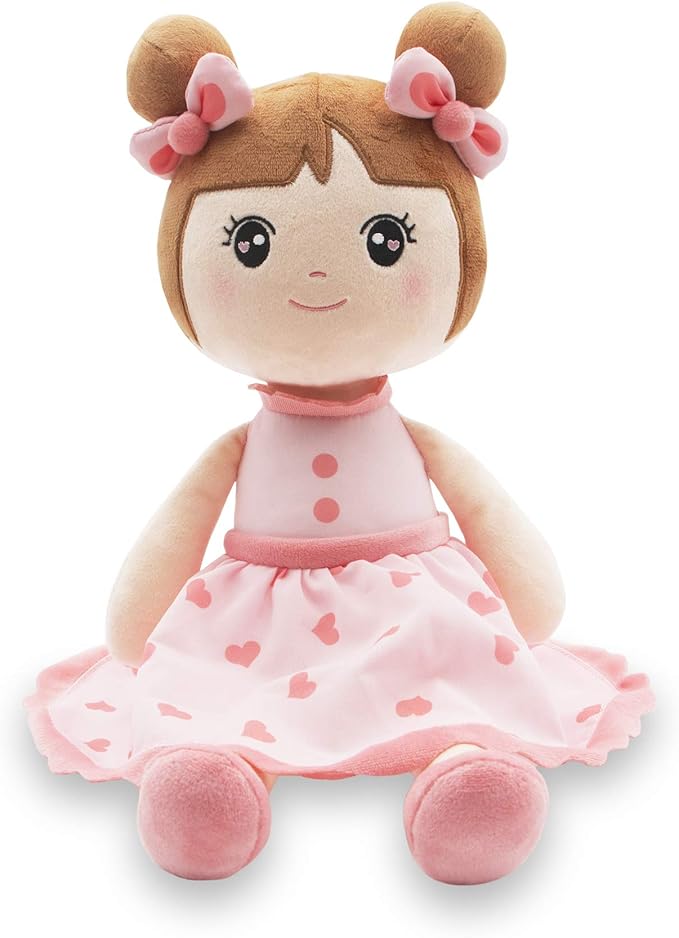Maxshop 17'' Plush Dolls Baby Girl Toy Gifts Stuffed Doll Super Soft Plush Toy Pink with Gift Box (Pink Doll)
