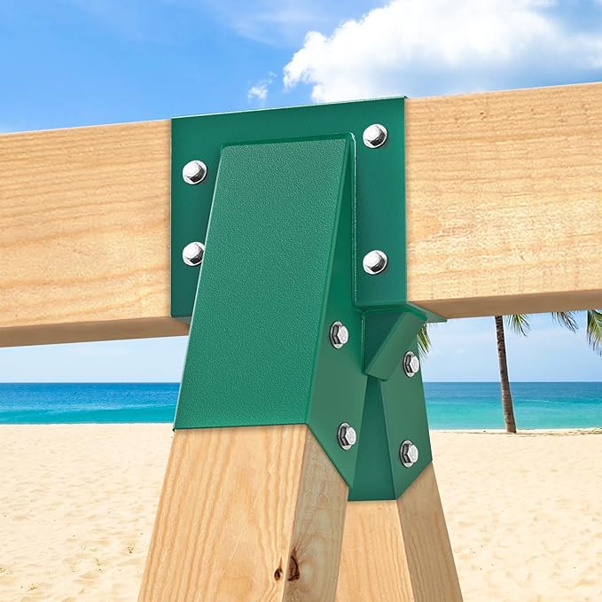 BeneLabel A-Frame Middle Swing Set Brackets, Heavy Duty Steel Swing Set Hardware with Mounting Hardware - Heavy Duty Swing Seat with Adjustable Rope and Carabiners