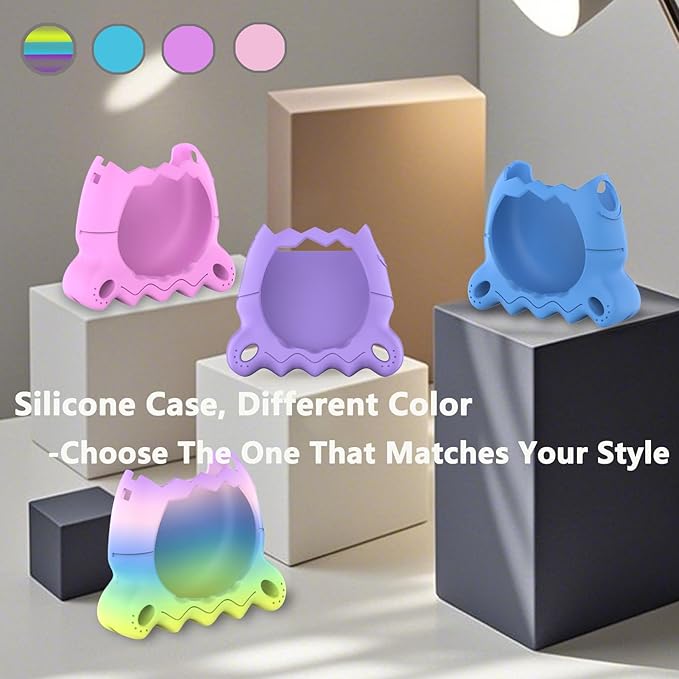 Silicone Case for Tamagotchi Paradise with Button Cap, Protective Cover with Screen Protector and Lanyard for Tamagotchi Paradise Pet Accessories (Rainbow)