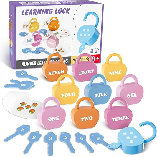 Locks and Key Toddler Toys, Number Counting Cause and Effect Toys for Kids Ages 3-5, Preschool Learning Activities, Kindergarten Classroom Must Haves, Montessori Toy for 3 Year Old