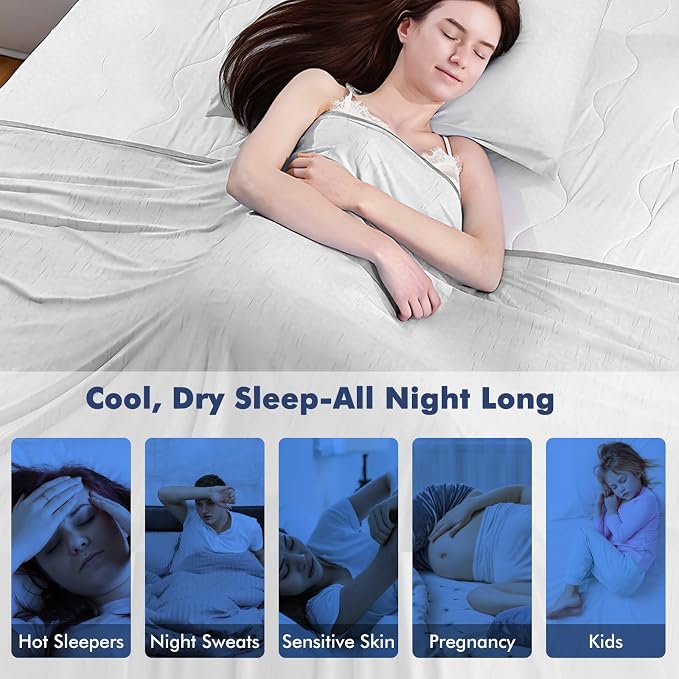 Elegear Double-Sided Arc-Chill® 3.0 Cooling Blanket for Hot Sleepers, Twin | Q-Max>0.5 Cooling Fabric, Absorbs Heat to Keep Body Cool, Lightweight Summer Blankets for Night Sweats & Menopause, 59"x79"
