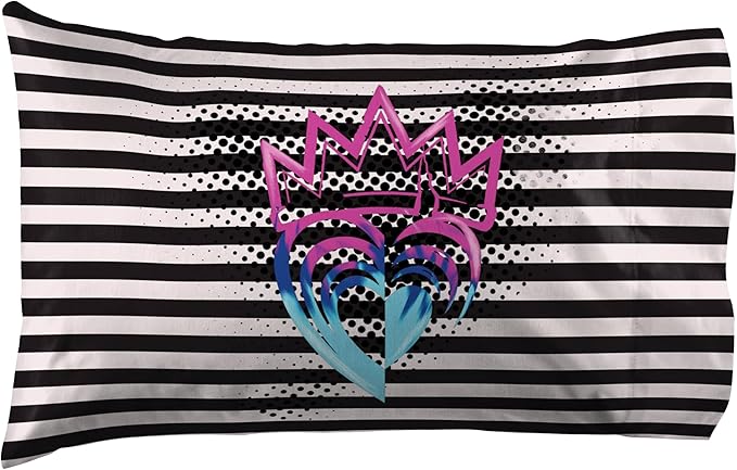 Jay Franco Kids Sheet Set with Fitted, Flat Sheets & Pillow Cover - Ultra-Soft Bedding with Pillowcase for Room Decor, Multi Color - Descendants, 3 Piece Twin